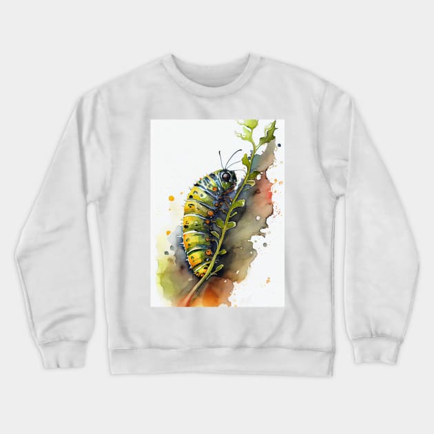 Caterpillar watercolor art Crewneck Sweatshirt by JBJart